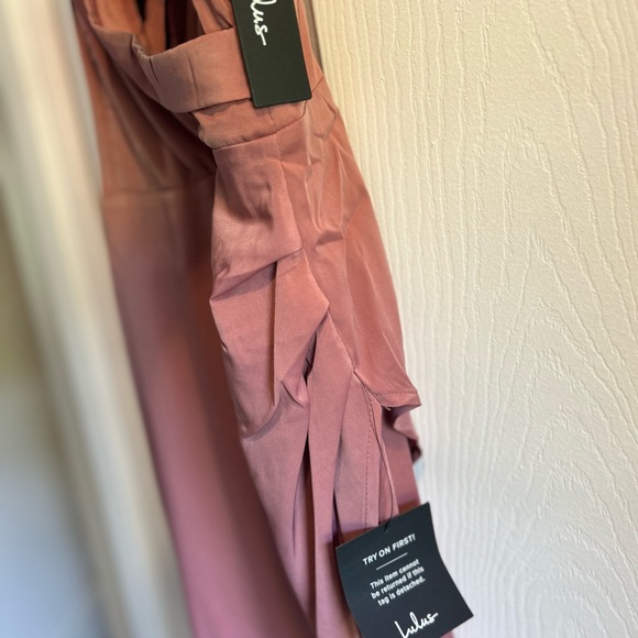 Mauve satin dress SMALL - Picture 4 of 5